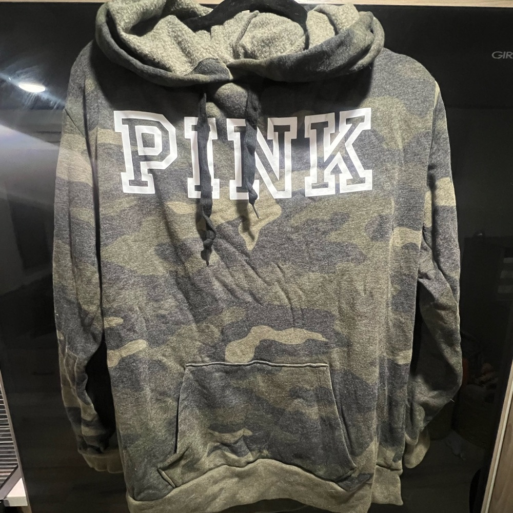 PINK Victoria's Secret Green Camouflage Hoodie